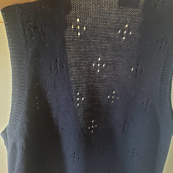 Vintage Koret Nautical Navy Sweater Vest XL Gold Rope Embroidered - Picture 5 of 9